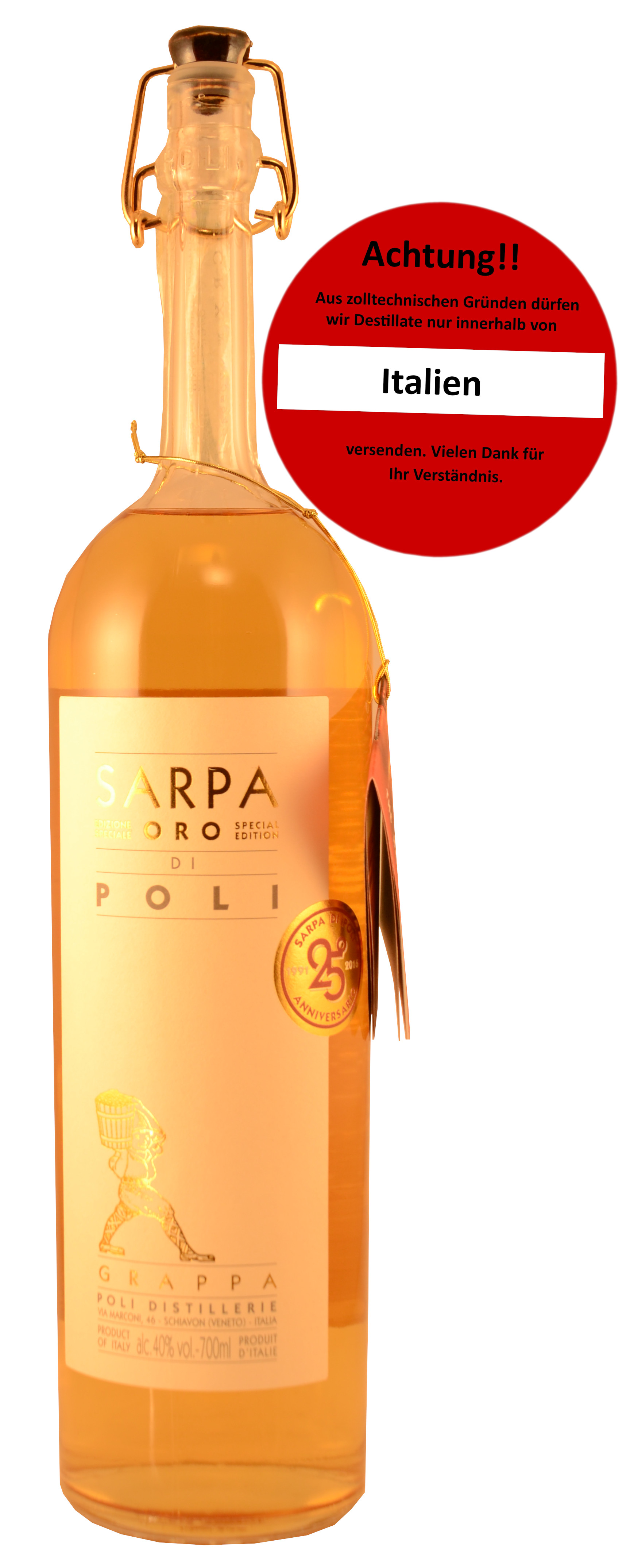 Vinothek Weinklaus | Destillate Sarpa Oro di Poli 40% alc./vol. | online  kaufen